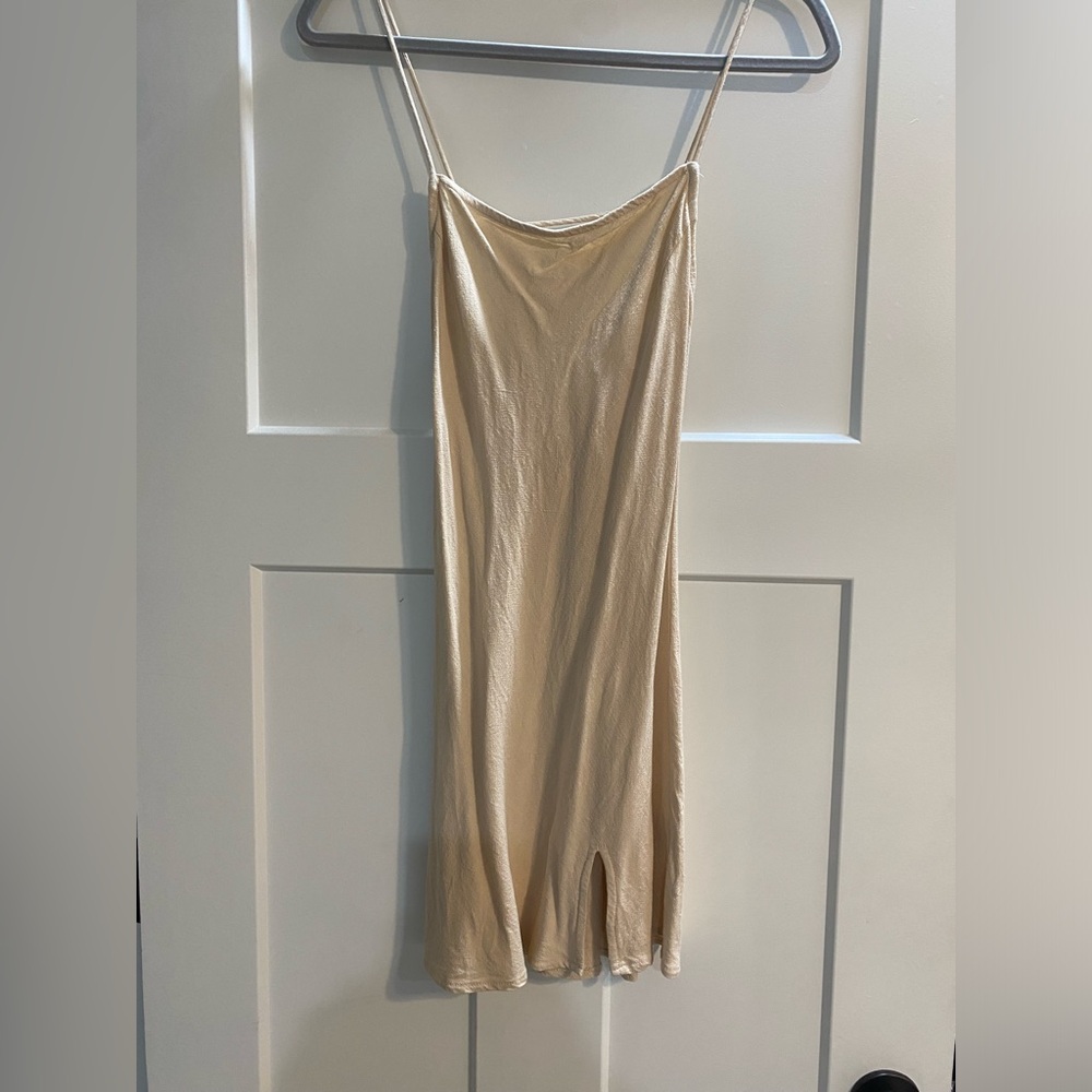 Petal and Pup Beige Mini Dress- XS